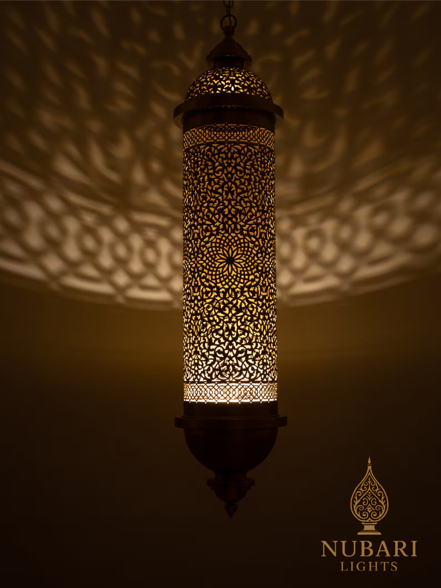 Moroccan Brass Cylinder Pendant Light – Handmade Lighting by Nubarilights