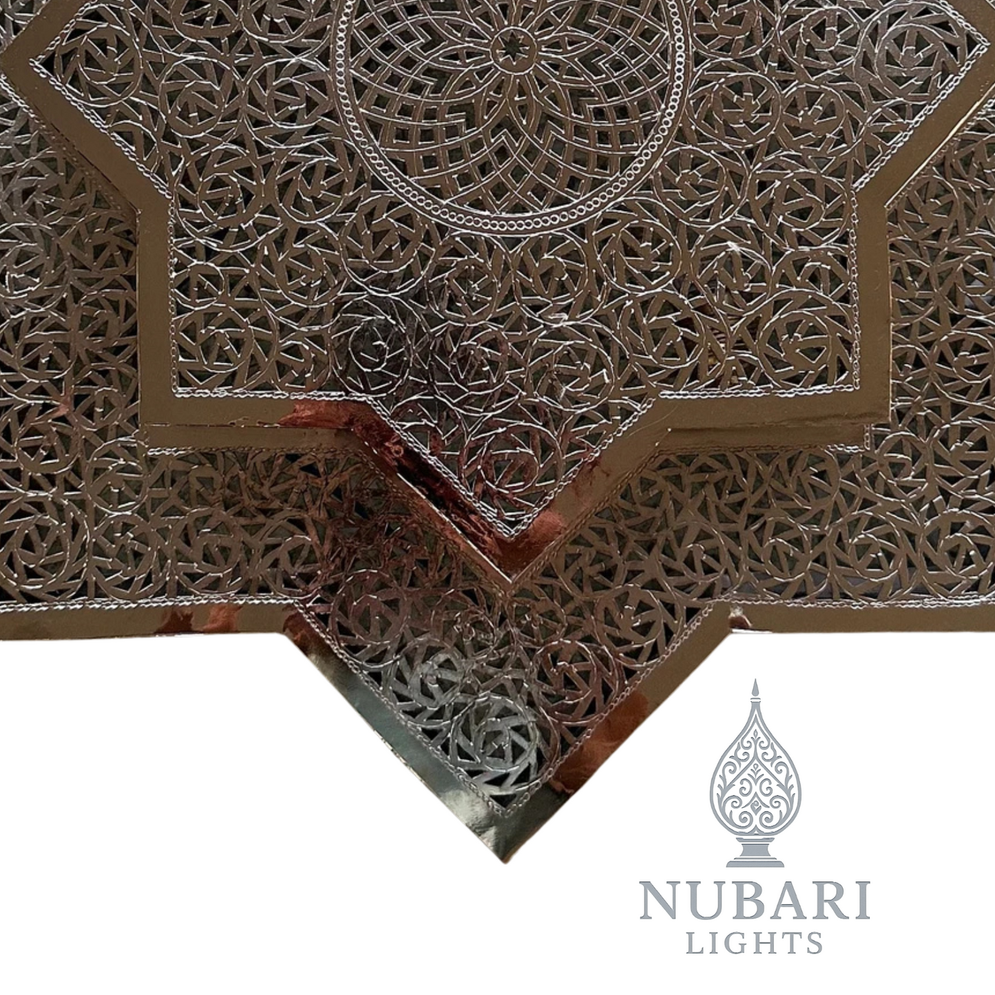 Handmade Moroccan Star Brass Ceiling Light – Oriental Geometric Chandelier