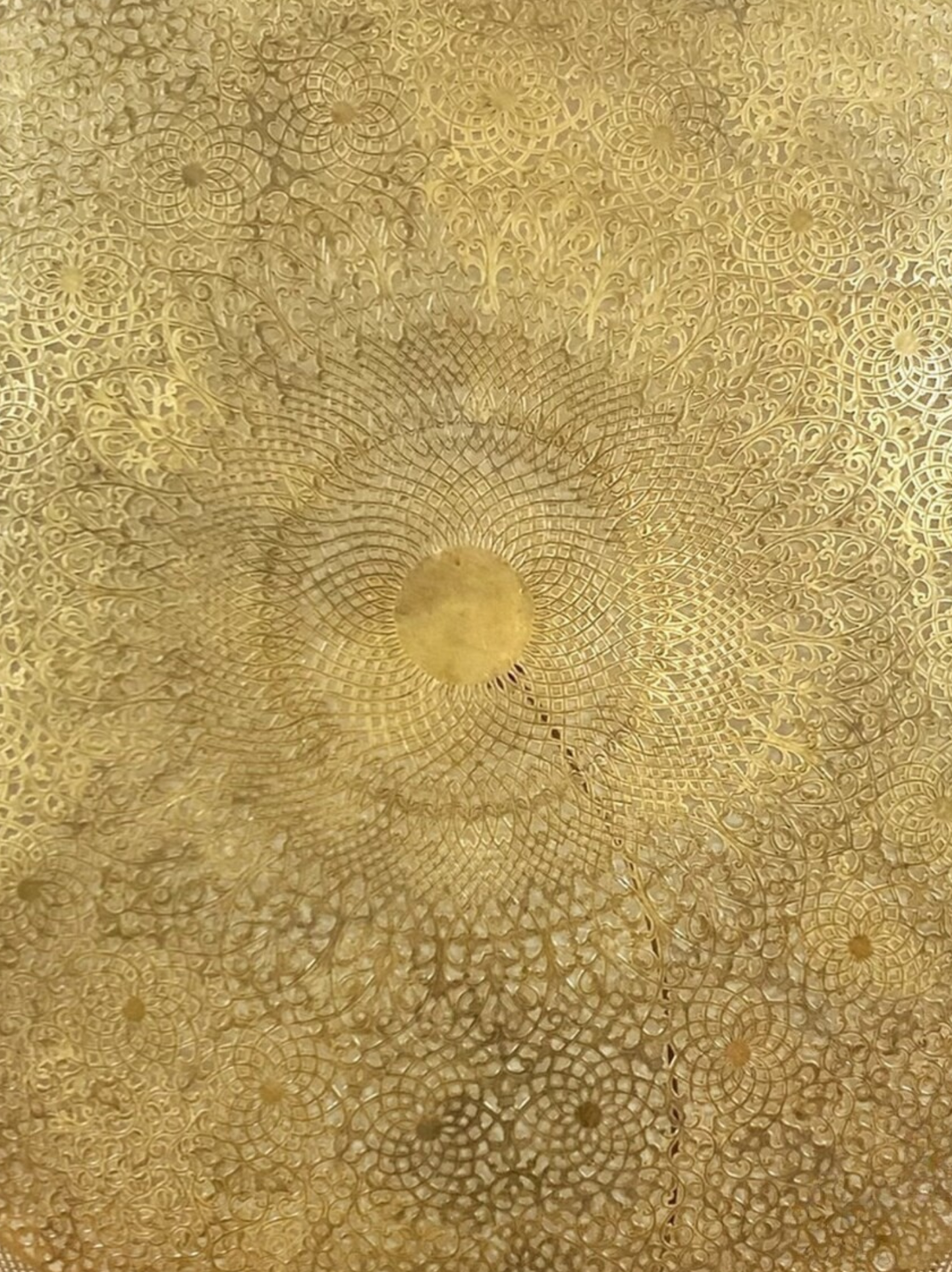 Moroccan Flush Mount Light – Handmade Brass Ceiling Fixture | Round Pierced Design