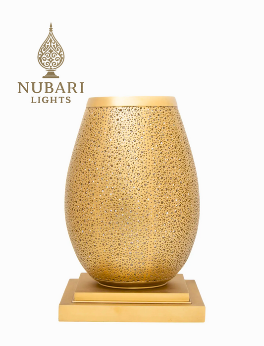 Moroccan Brass Egg Table Lamp – Handmade by Nubarilights