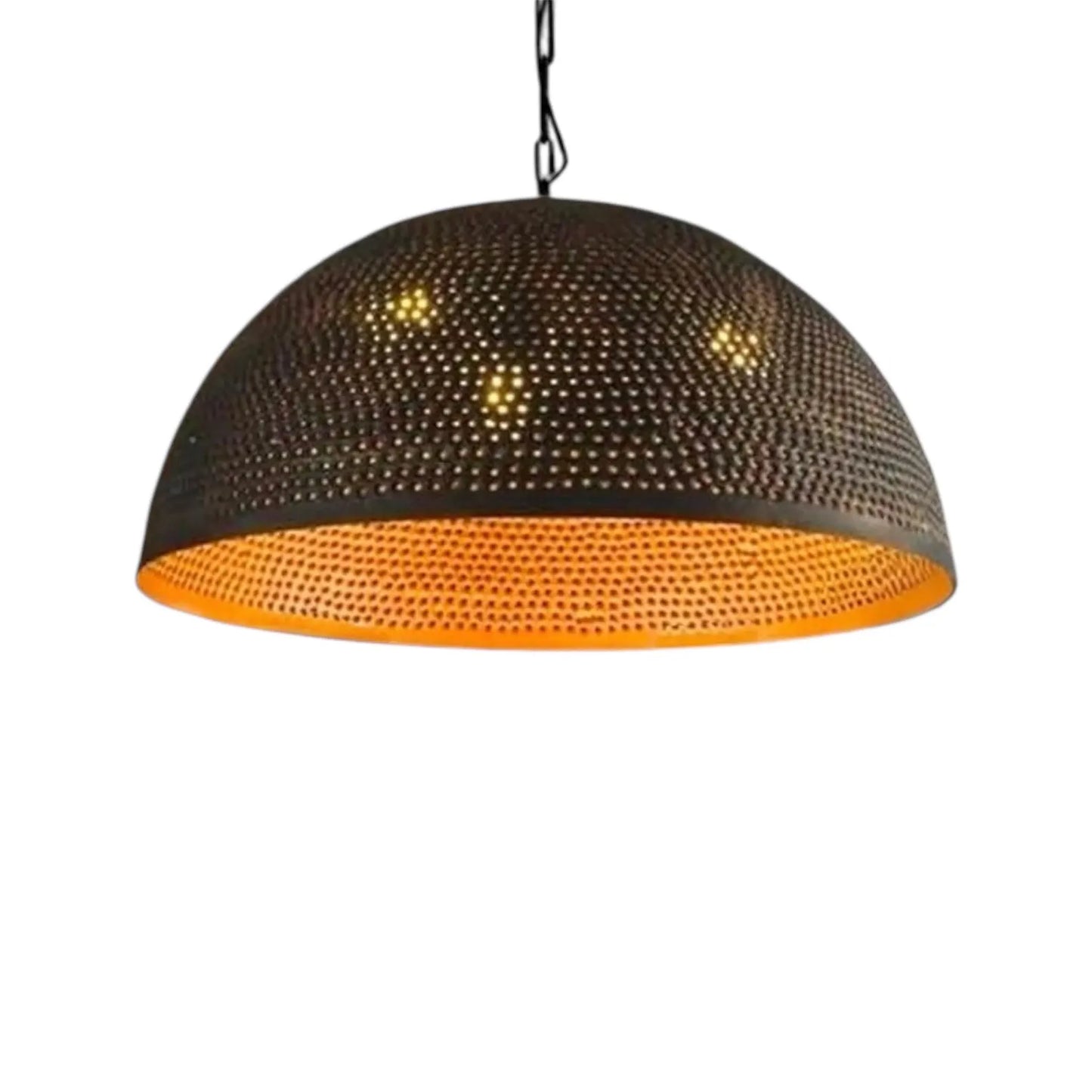 Handmade Black Dome Brass Pendant Light – Gold Interior Modern Ceiling Fixture