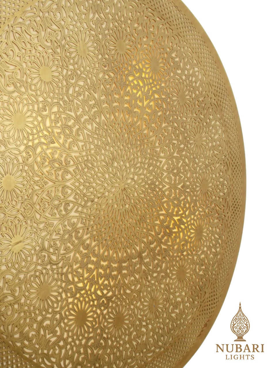 Handmade Moroccan Brass Wall Sconce – Large Moorish Round Lamp – Geometric Wall & Ceiling Light Fixture