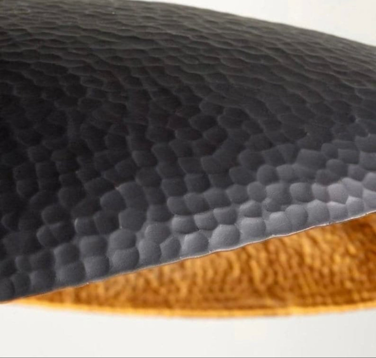 ✨ Black & Gold Half Dome Pendant Light – Modern Handmade Brass Lighting