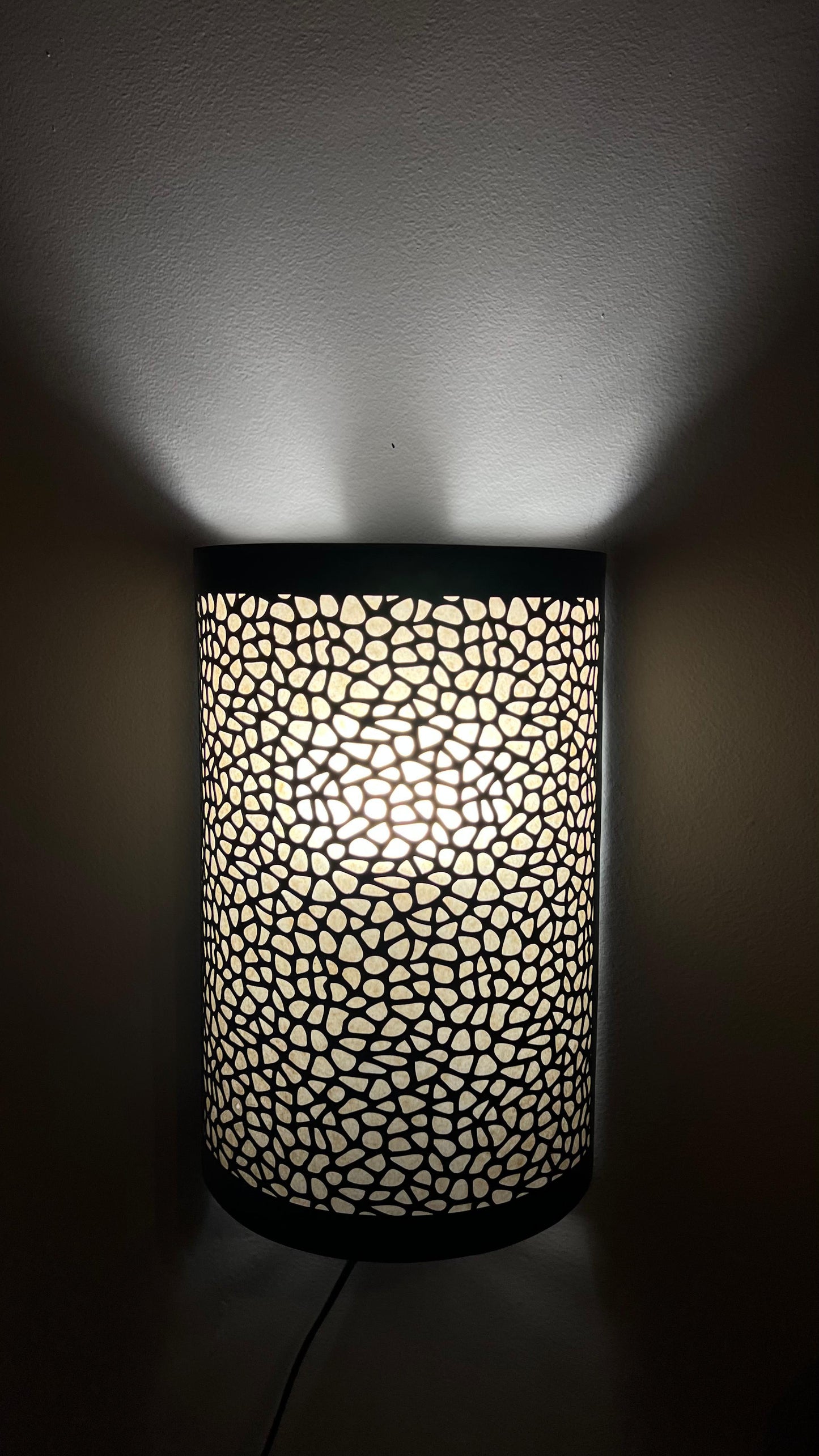 Handmade Moroccan Brass Wall Light – Cylindrical Pierced Sconce