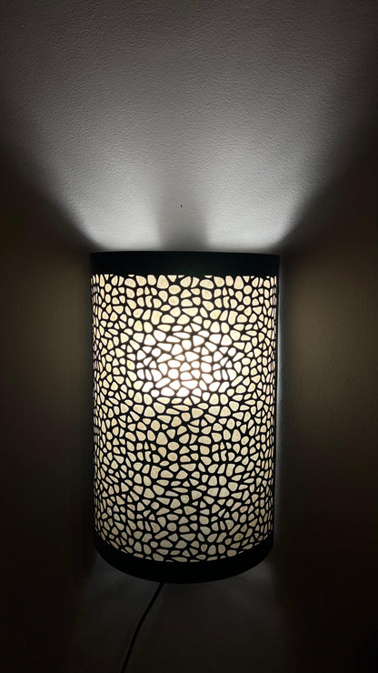 Handmade Moroccan Brass Wall Light – Cylindrical Pierced Sconce