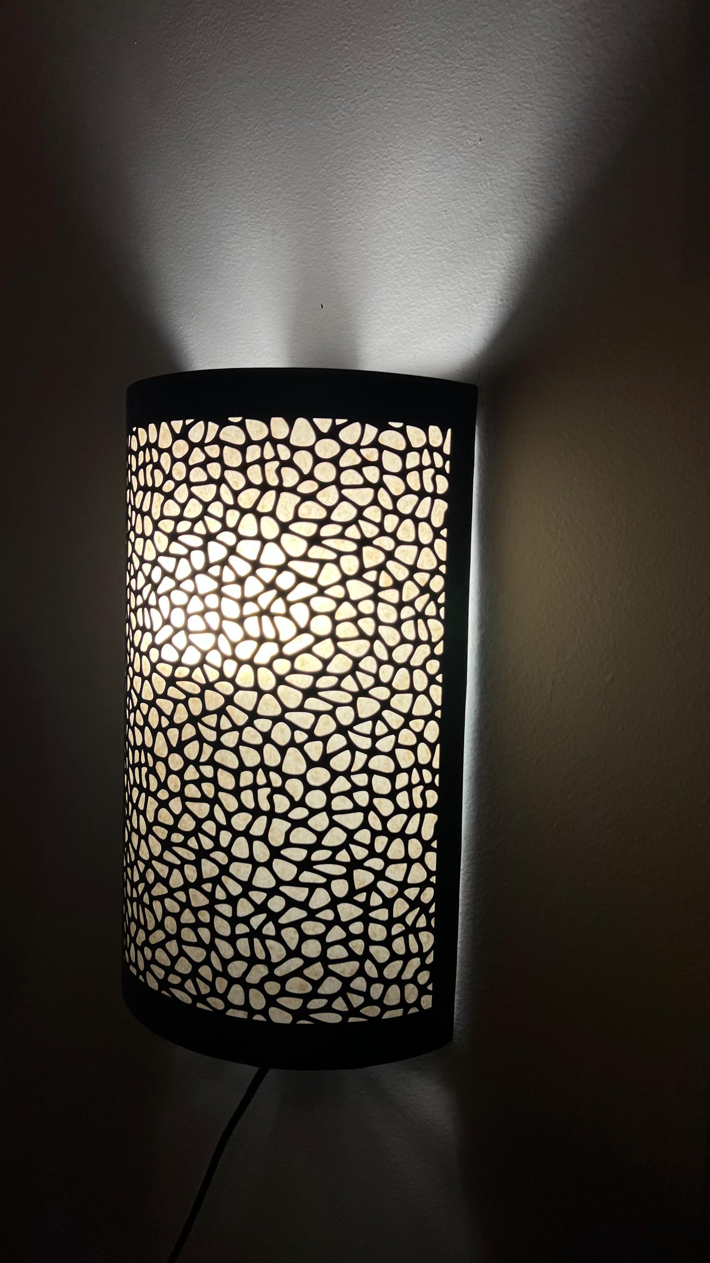 Handmade Moroccan Brass Wall Light – Cylindrical Pierced Sconce