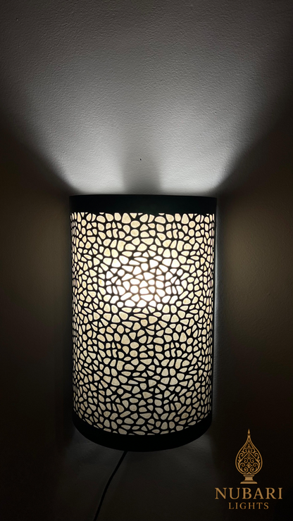 Handmade Moroccan Brass Wall Light – Cylindrical Pierced Sconce