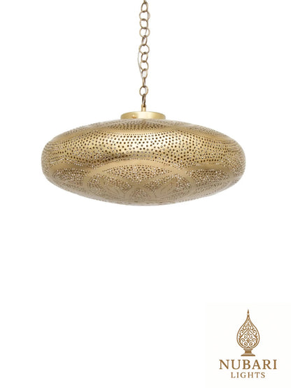 Handmade Moroccan Brass Chandelier – Eye Pattern Pierced Pendant Light
