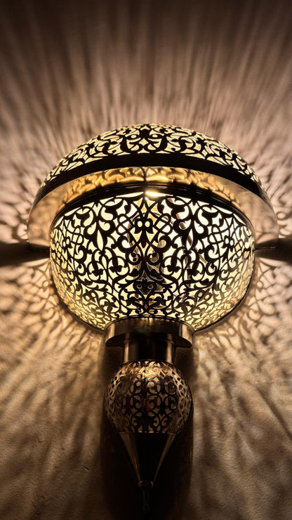 Applique murale marocaine en laiton faite main | Finition antique