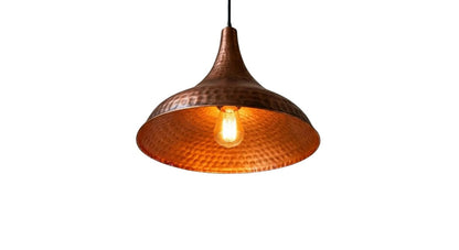 Handmade Hammered Copper Dome Pendant – Rustic Farmhouse Lighting – Moroccan Vintage Ceiling Light