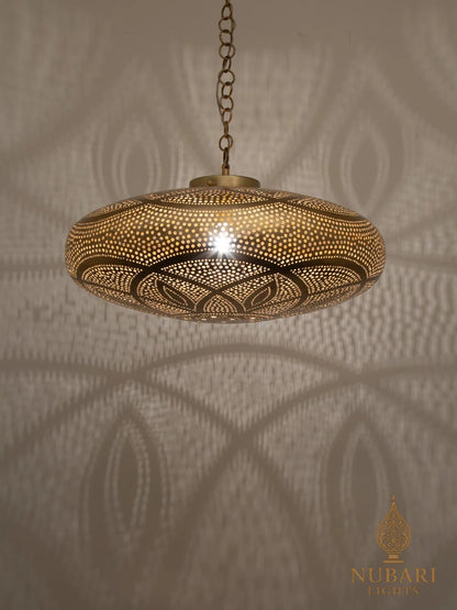 Handmade Moroccan Brass Chandelier – Eye Pattern Pierced Pendant Light