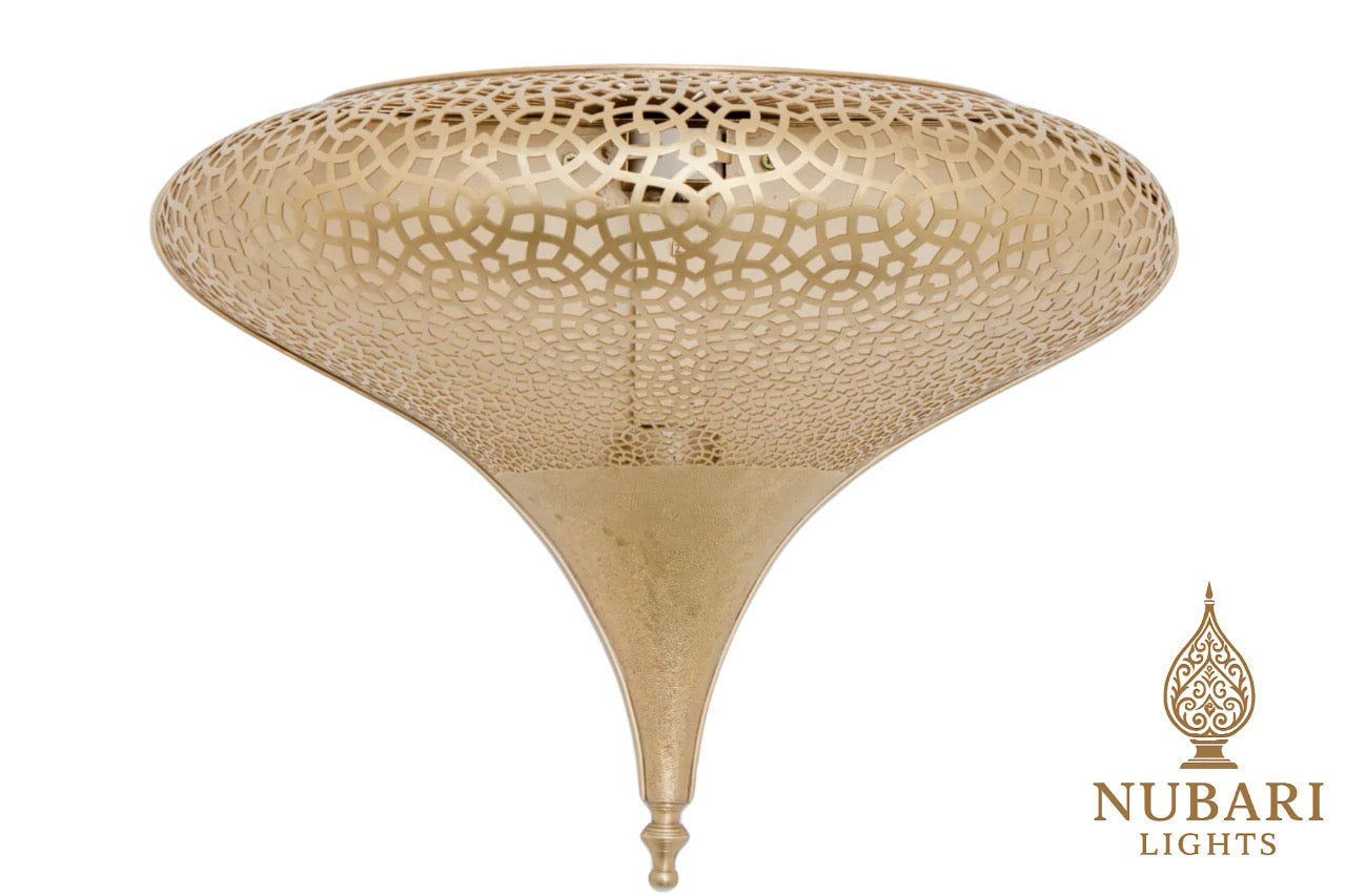 Moroccan Brass Wall Lamp – Handmade Balloon Sconce – Oriental Brass Light