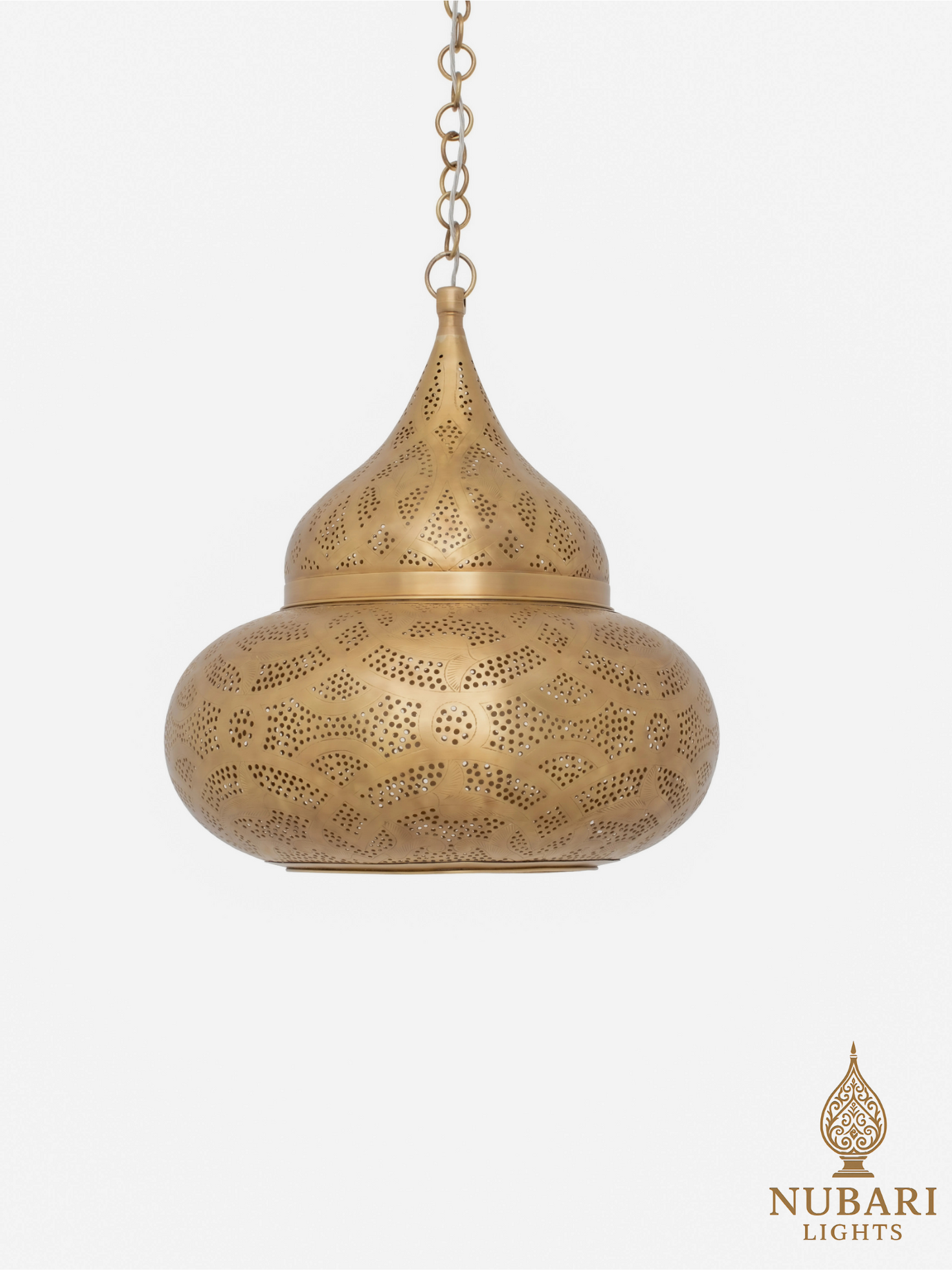 Farah Moroccan Brass Ceiling Pendant – Handmade Engraved Light (2 Sizes)