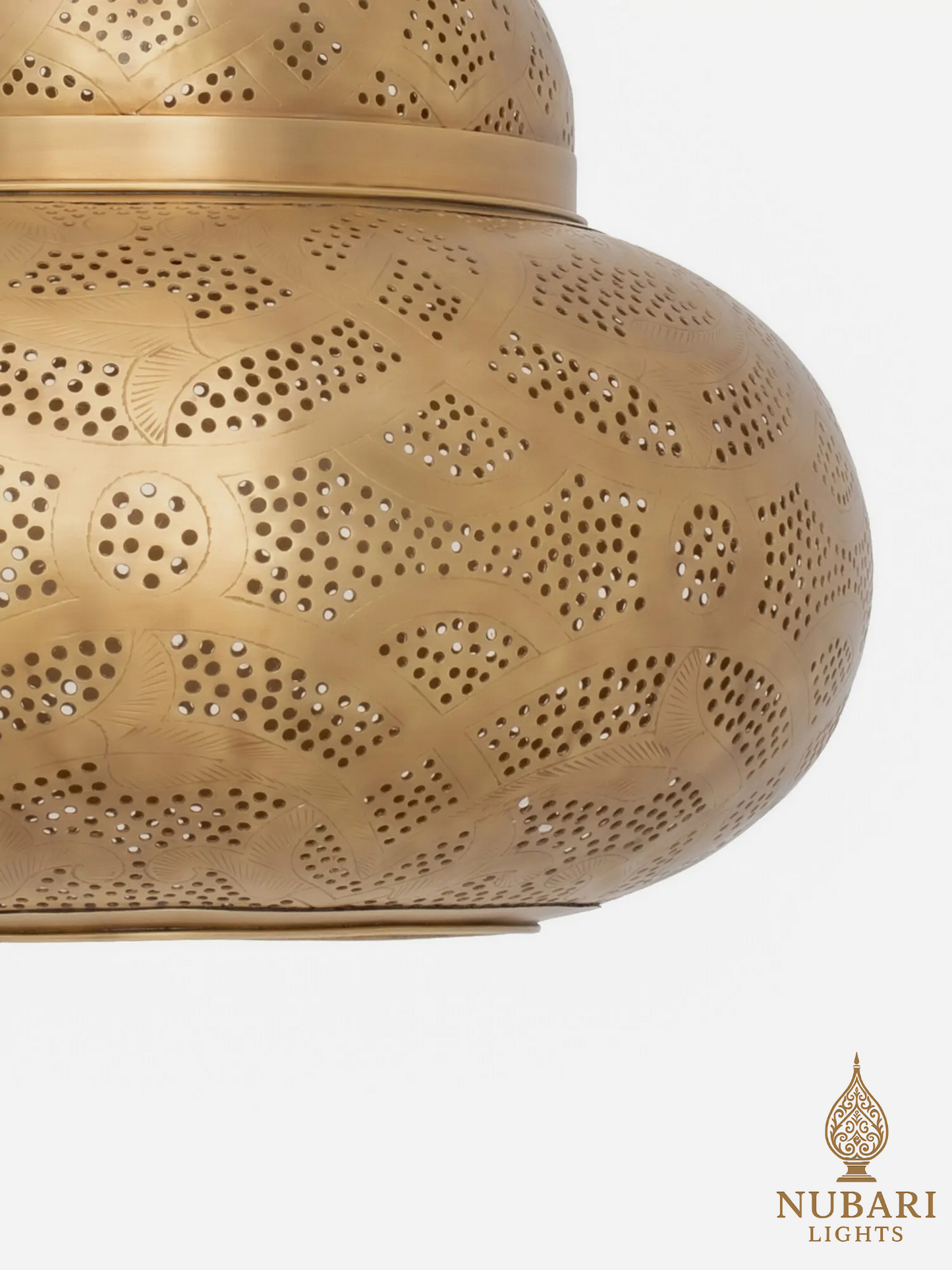 Farah Moroccan Brass Ceiling Pendant – Handmade Engraved Light (2 Sizes)