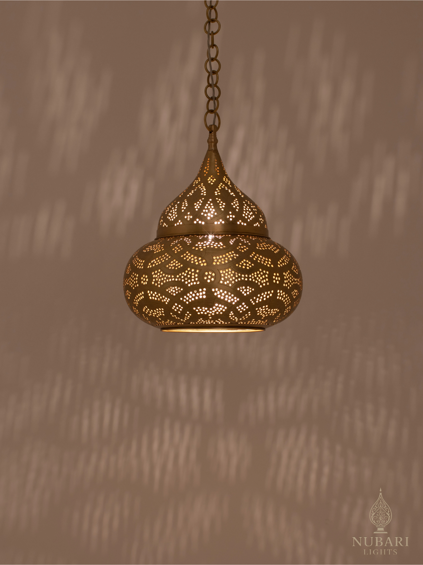 Farah Moroccan Brass Ceiling Pendant – Handmade Engraved Light (2 Sizes)