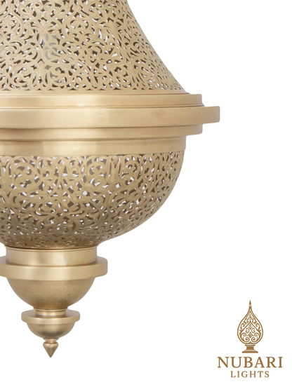 Handmade Moroccan Brass Pendant Lamp – Large Teardrop Chandelier