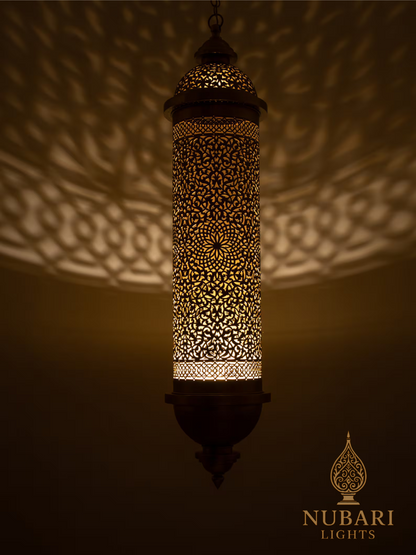 Moroccan Brass Cylinder Pendant Light – Handmade Lighting by Nubarilights