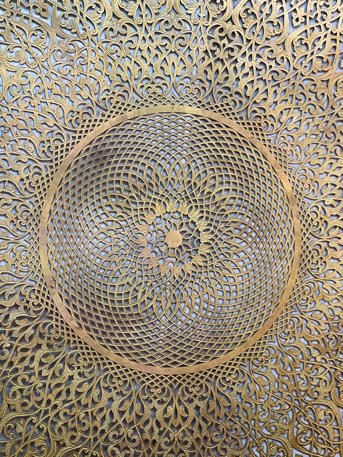 Handmade Moroccan Flush Mount Brass Light – Ceiling Fixture with Oriental Shadow Patterns