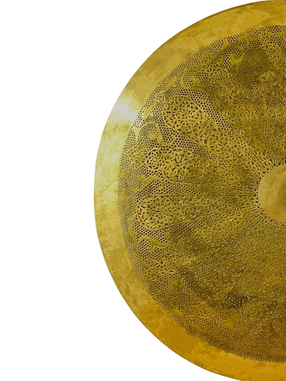Handmade Moroccan Brass Flush Mount Ceiling Light – Pierced Round Lamp