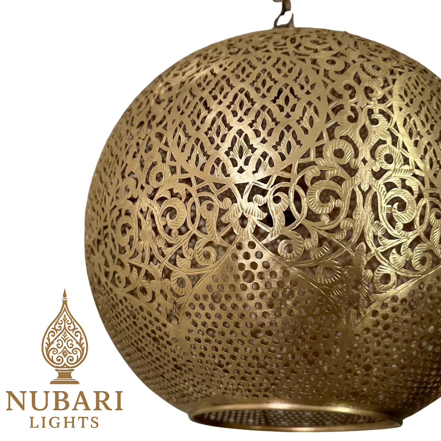 Handmade Moroccan Brass Globe Pendant Light – Oriental Ceiling Lamp – Boho Shadow Chandelier