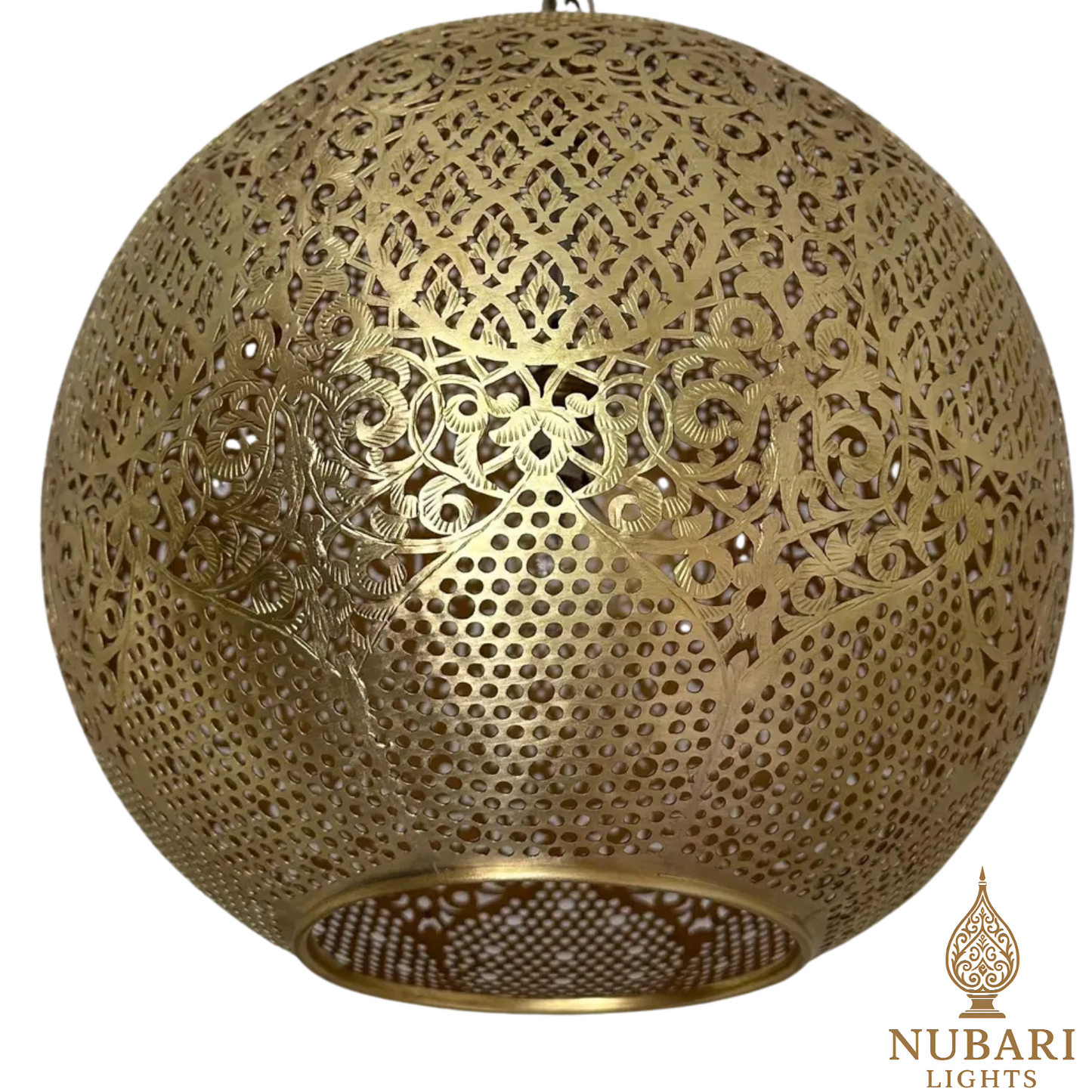 Handmade Moroccan Brass Globe Pendant Light – Oriental Ceiling Lamp – Boho Shadow Chandelier