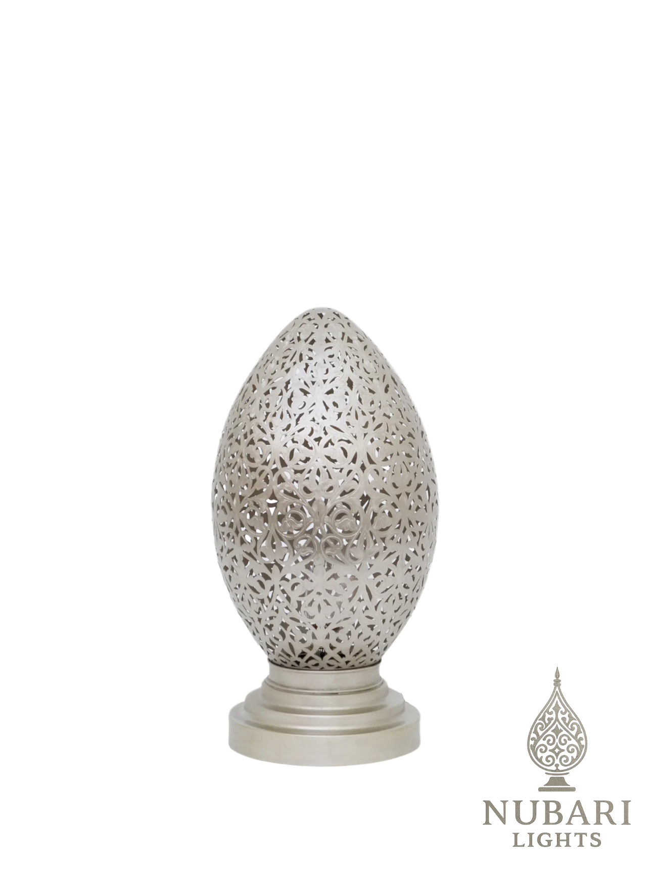 Handmade Moroccan Egg Table Lamp – Brass Pierced Design