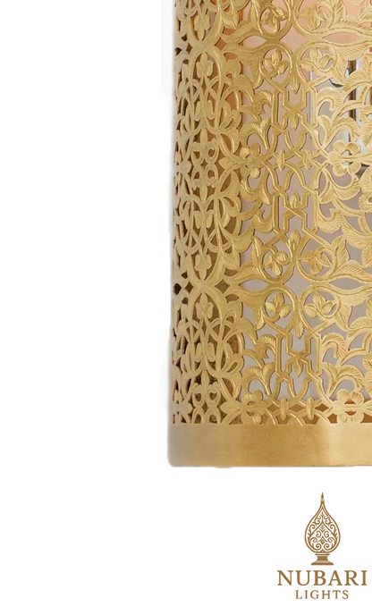 Handmade Moroccan Brass Wall Sconce – Oriental Pierced Light Fixture