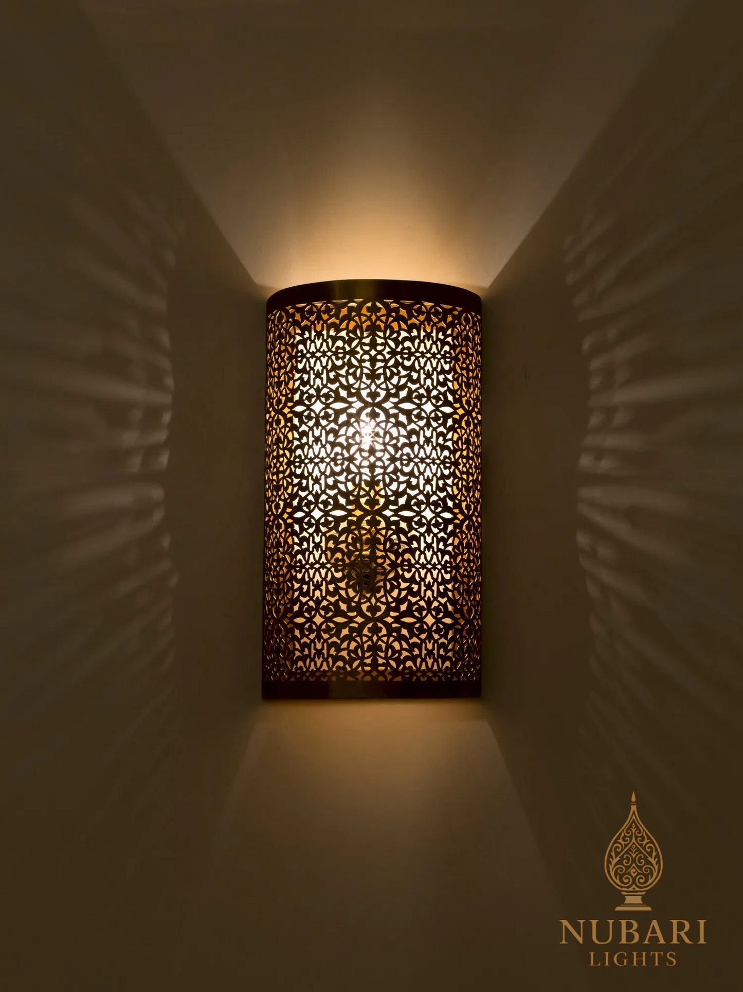 Handmade Moroccan Brass Wall Sconce – Oriental Pierced Light Fixture
