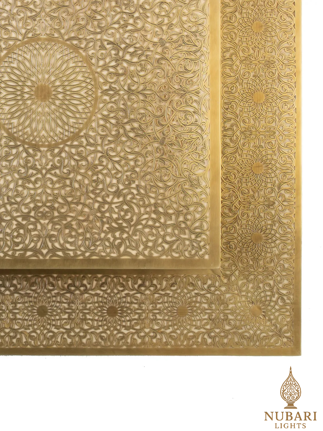 Moroccan Brass Flush Mount Ceiling Light – Handmade Square Pierced Lamp