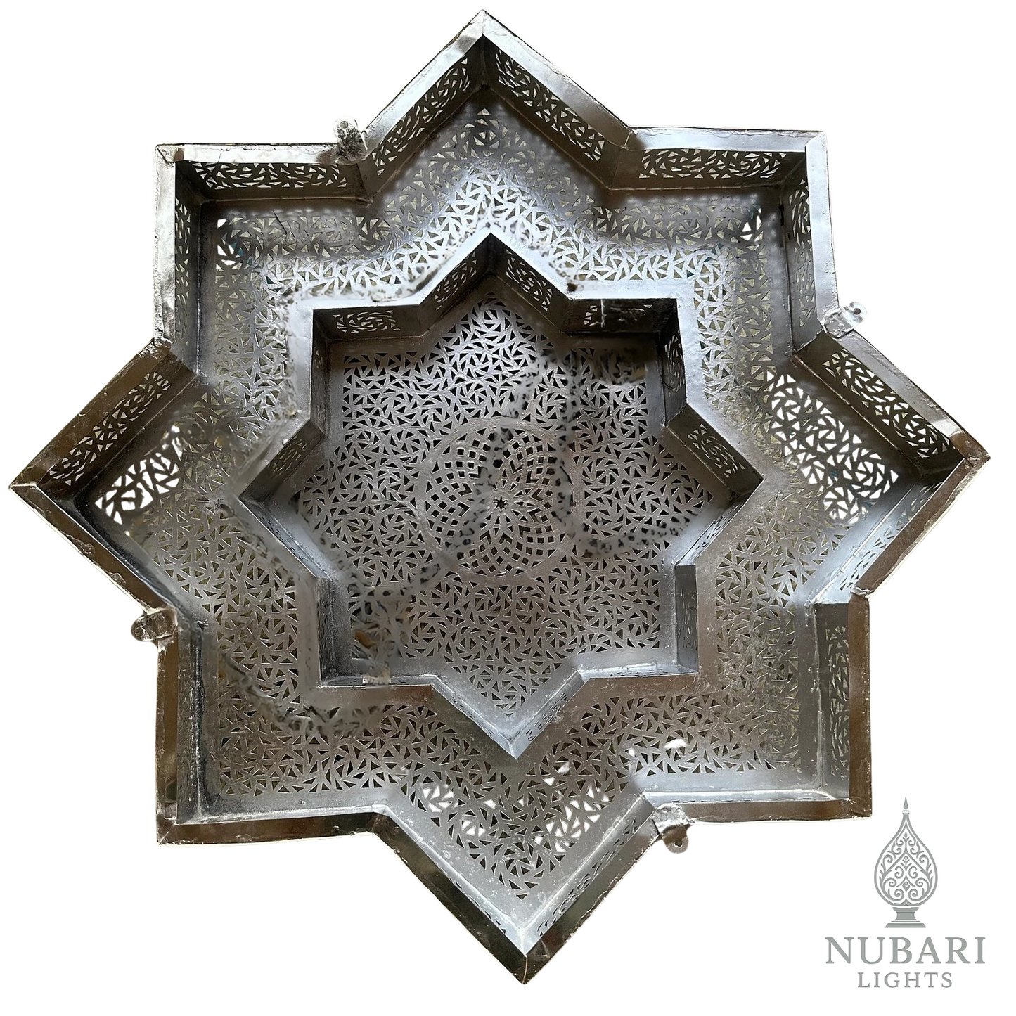 Handmade Moroccan Star Brass Ceiling Light – Oriental Geometric Chandelier