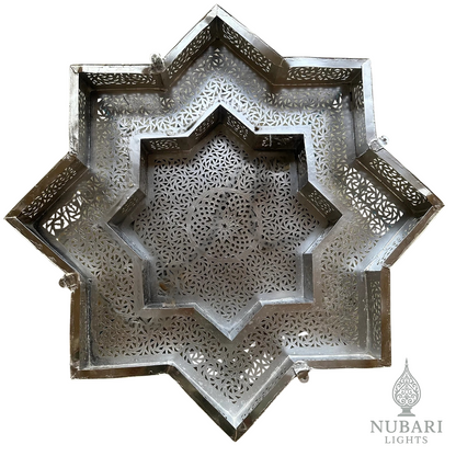 Handmade Moroccan Star Brass Ceiling Light – Oriental Geometric Chandelier
