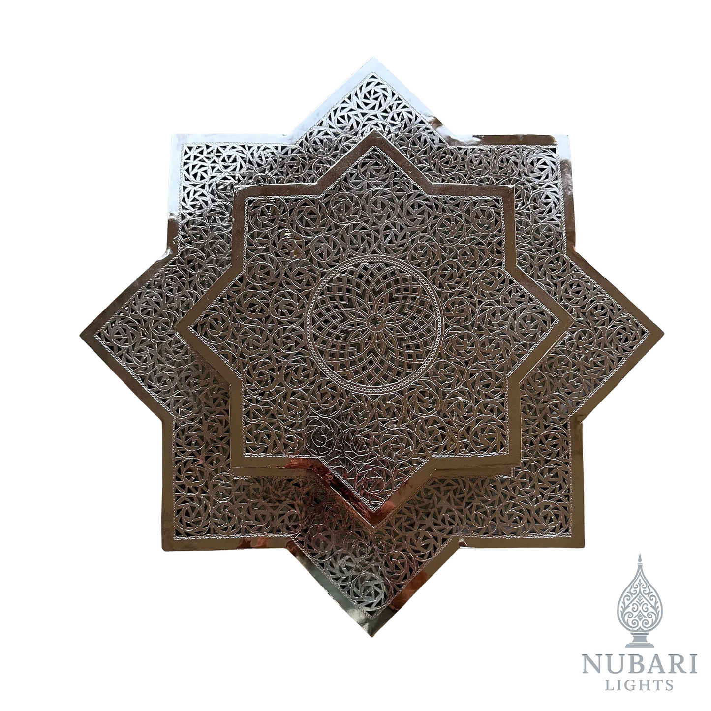 Handmade Moroccan Star Brass Ceiling Light – Oriental Geometric Chandelier