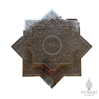 Handmade Moroccan Star Brass Ceiling Light – Oriental Geometric Chandelier