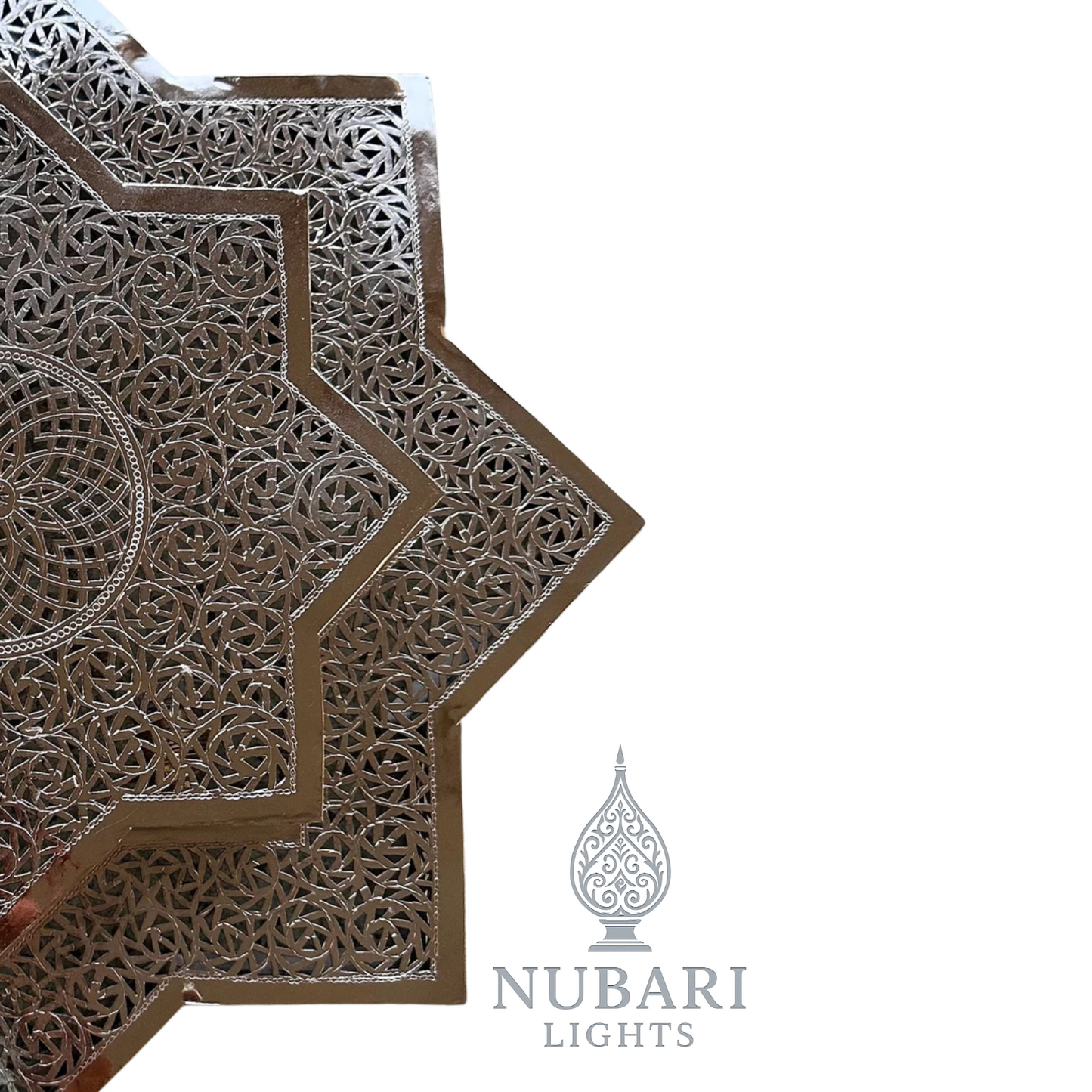 Handmade Moroccan Star Brass Ceiling Light – Oriental Geometric Chandelier