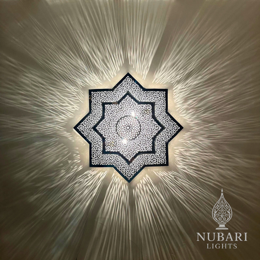 Handmade Moroccan Star Brass Ceiling Light – Oriental Geometric Chandelier