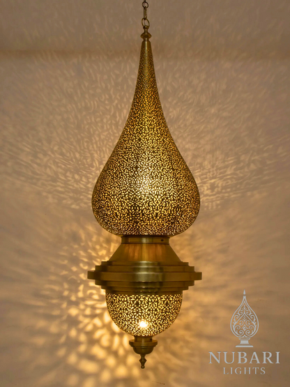 Lahab Handmade Moroccan Brass Pendant – Luxury Statement Chandelier