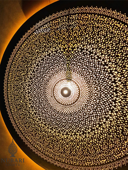 Handmade Moroccan Brass Wall & Ceiling Light – Oriental Round Chandelier