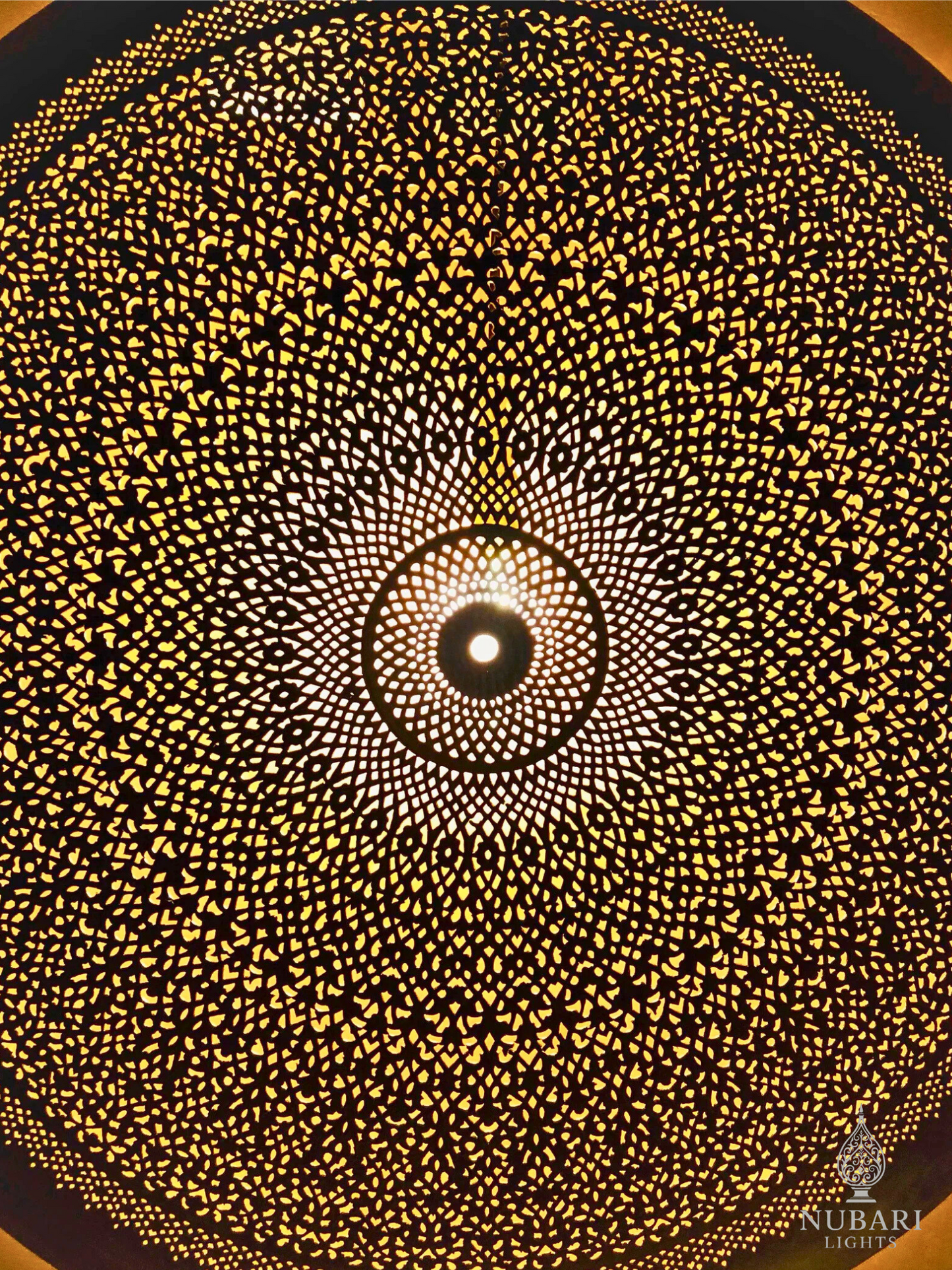 Handmade Moroccan Brass Wall & Ceiling Light – Oriental Round Chandelier