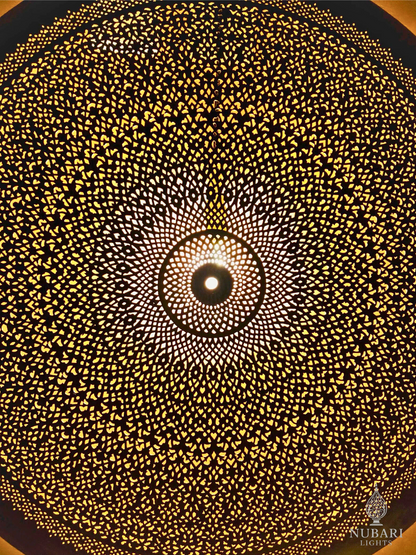 Handmade Moroccan Brass Wall & Ceiling Light – Oriental Round Chandelier