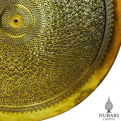 Handmade Moroccan Brass Wall & Ceiling Light – Oriental Round Chandelier