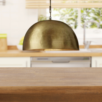 Handmade Moroccan Brass Dome Pendant Light – Bronze Finish