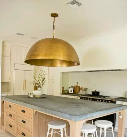 Handmade Moroccan Brass Dome Pendant Light – Bronze Finish