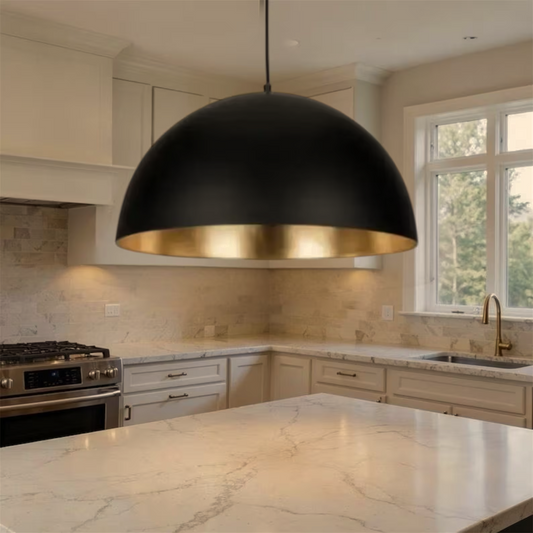 Handmade Moroccan Brass Dome Pendant Light – Bronze Finish