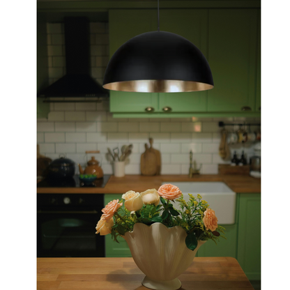 Handmade Moroccan Brass Dome Pendant Light – Bronze Finish