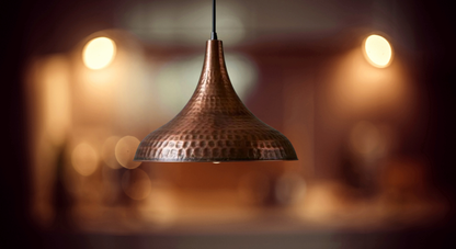 Handmade Hammered Copper Dome Pendant – Rustic Farmhouse Lighting – Moroccan Vintage Ceiling Light