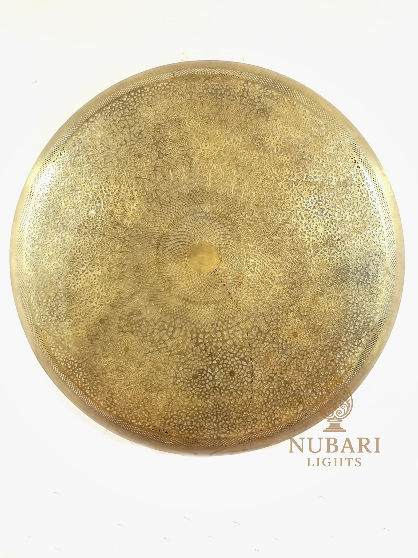 Moroccan Flush Mount Light – Handmade Brass Ceiling Fixture | Round Pierced Design