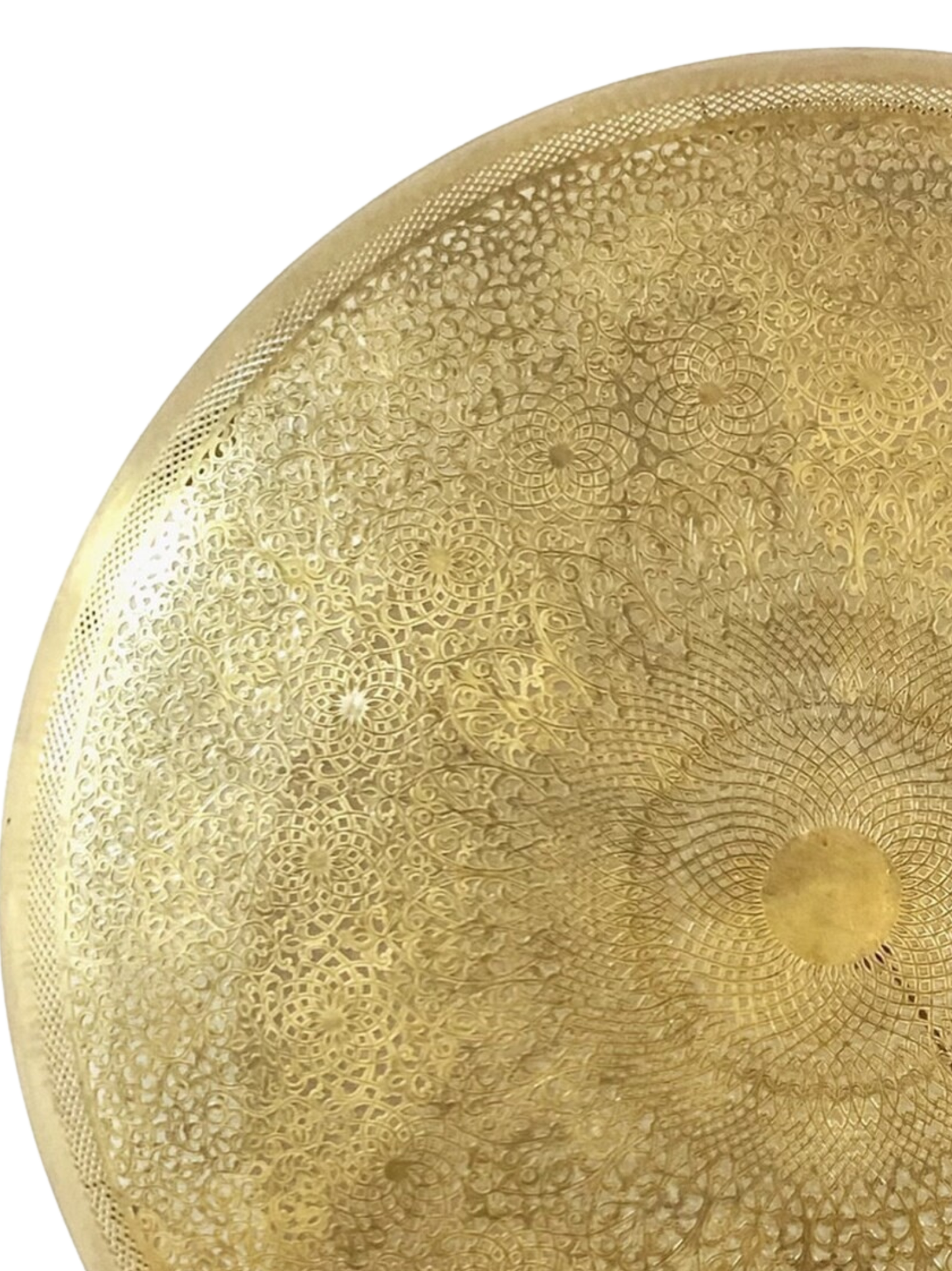 Moroccan Flush Mount Light – Handmade Brass Ceiling Fixture | Round Pierced Design