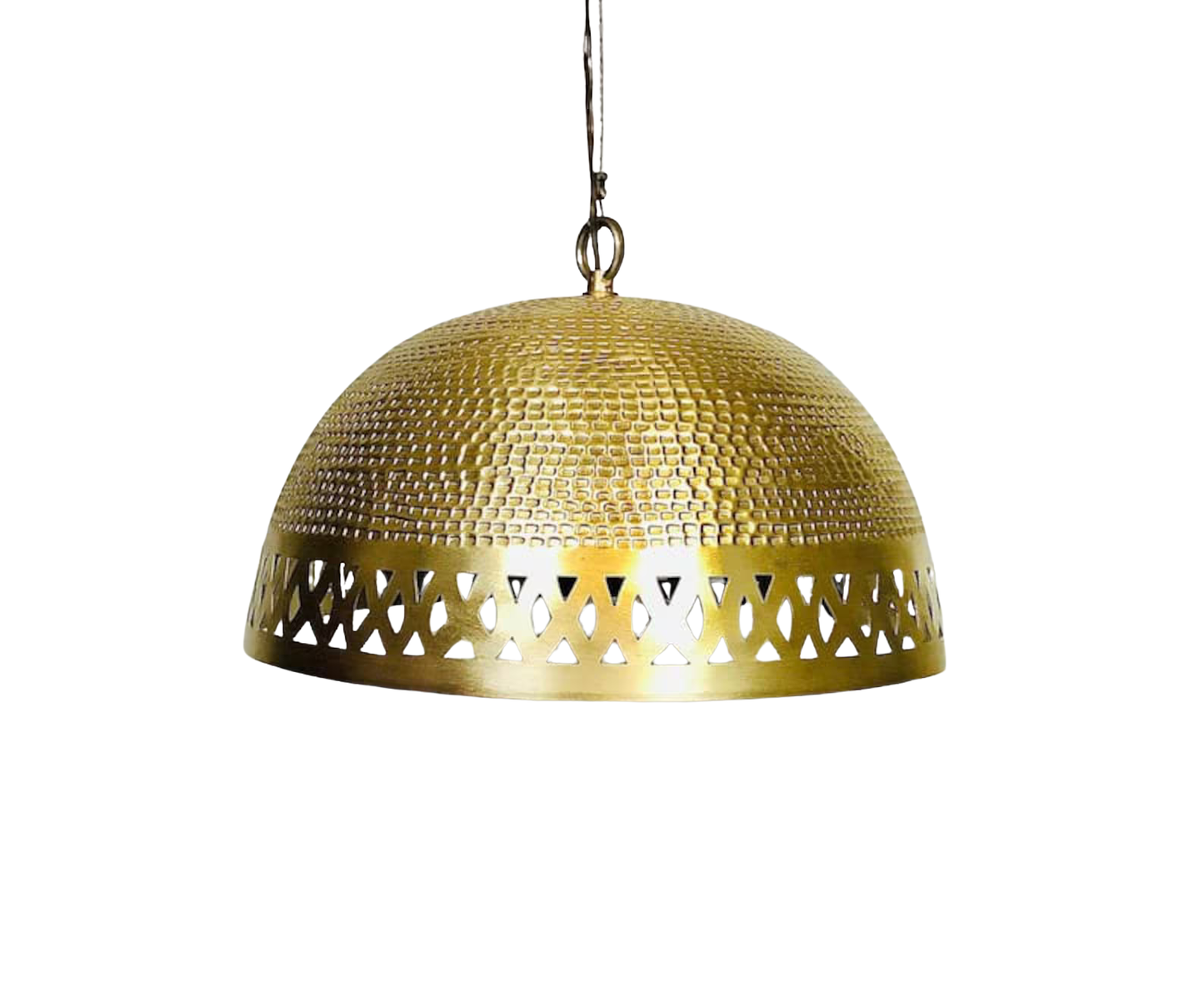 Hammered Brass Dome Pendant Light | Handmade Moroccan Ceiling Lamp | Boho Farmhouse Lighting | Kitchen Island Light Fixture | Brass Chandelier