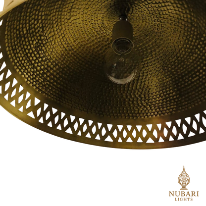 Hammered Brass Dome Pendant Light | Handmade Moroccan Ceiling Lamp | Boho Farmhouse Lighting | Kitchen Island Light Fixture | Brass Chandelier