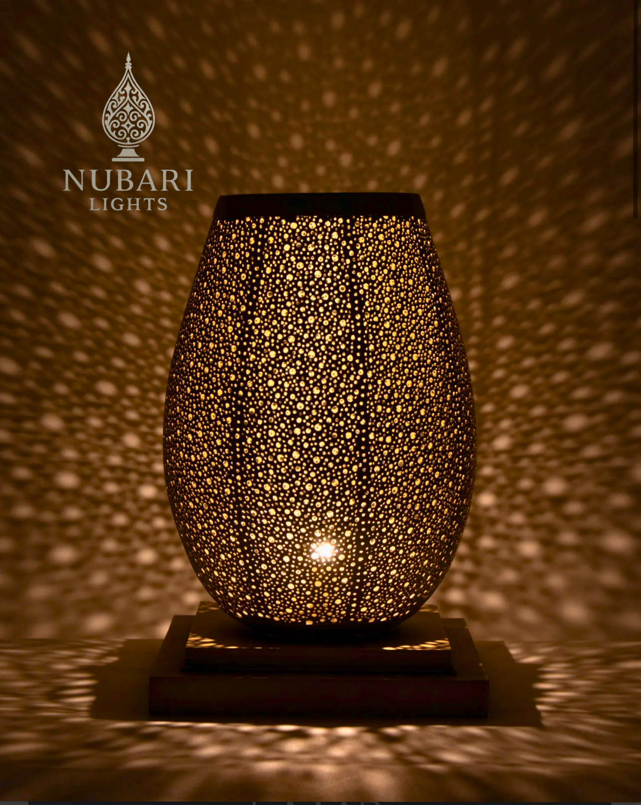 Moroccan Brass Egg Table Lamp – Handmade by Nubarilights